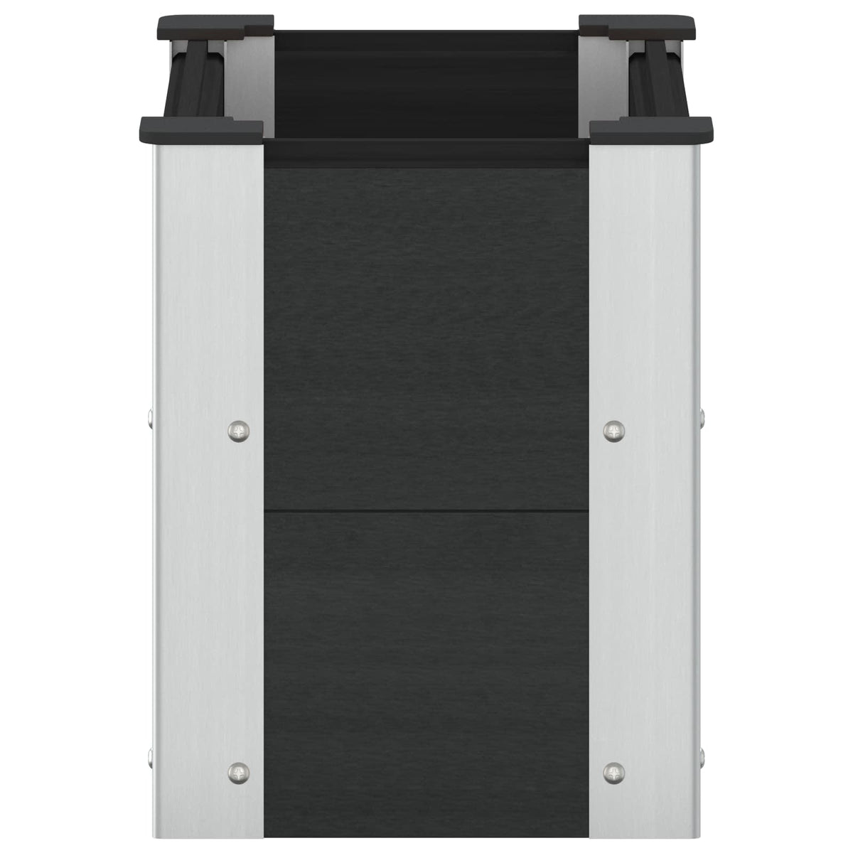 Arriate Elevado Negro 50 X 30 X 36 Cm Wpc Y Aluminio_3