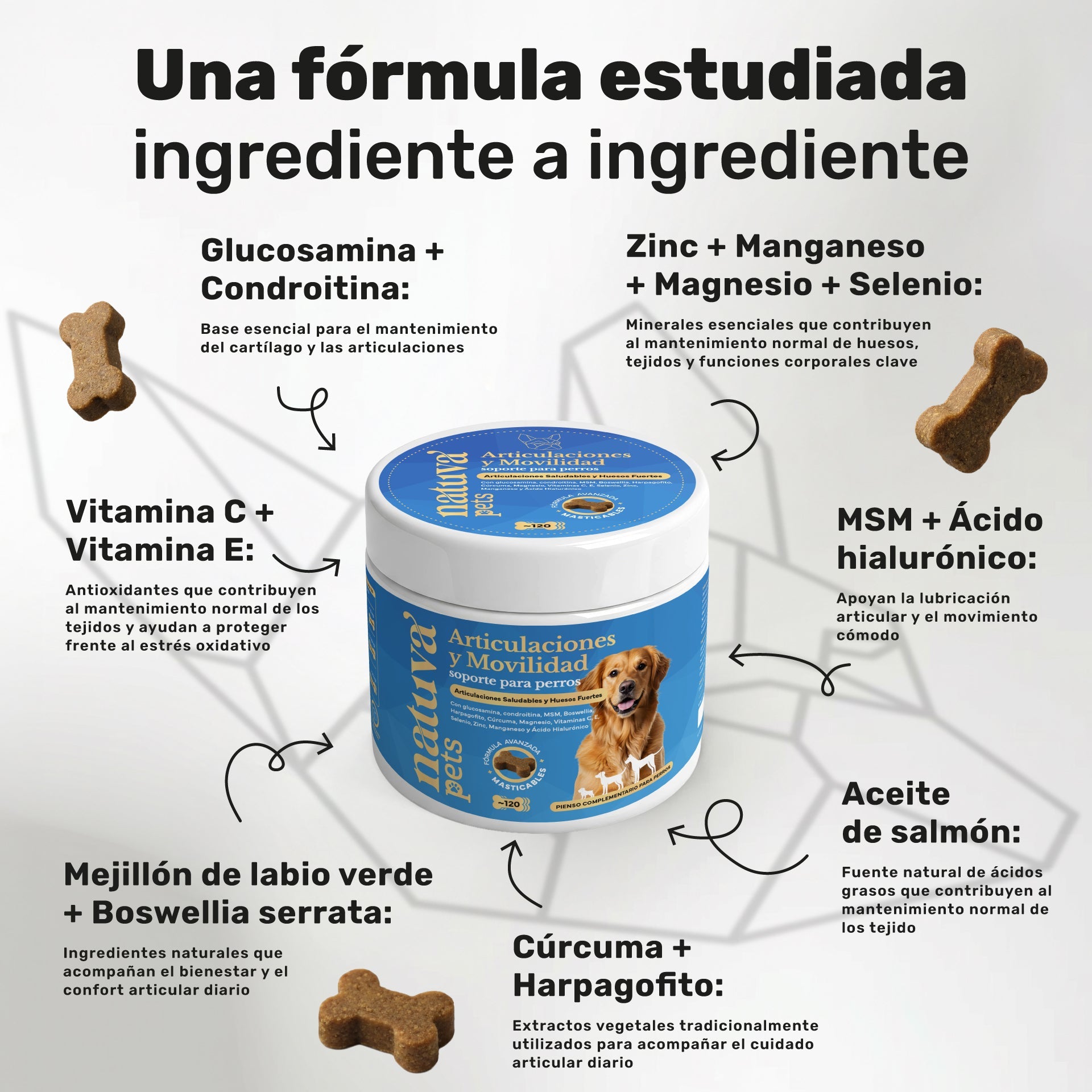 Pack Condroprotector + Aceite De Salmón Para Perros. Suplementos Mascotas. 240 Masticables. Natuva Pets_2