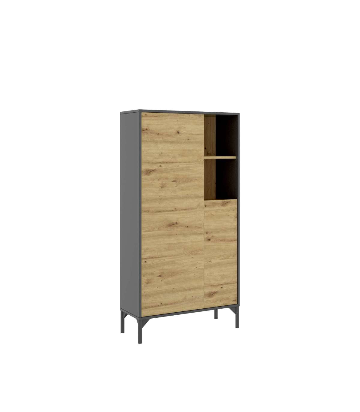 Modulo Alto Tres Puertas Para Salon O Cocina Duna En Nordic-grafito 143,6 Cm(alto)72,2 Cm(ancho)33,5 Cm(largo)_1
