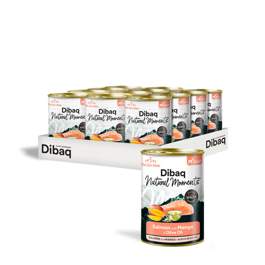 Dibaq Natural Moments Adulto Salmón Con Mango, 12 Latas X 380gr_0