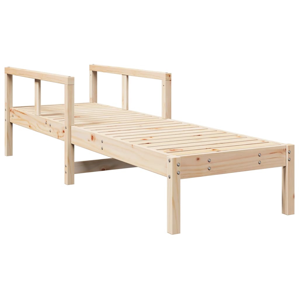 Tumbona De Madera Maciza De Pino 199,5x62x55 Cm / Vetonek_0