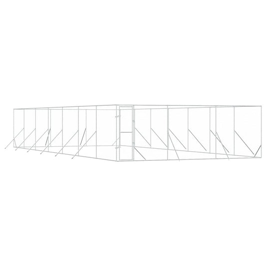 Perrera De Exterior Acero Galvanizado Plateado 6x14x2 M_0