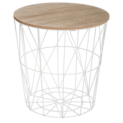 Well Home Mesa Auxiliar De Metal Blanco 'kumi' Ø40x41cm_0