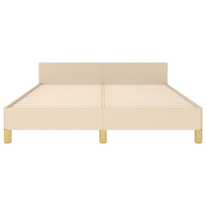 Estructura De Cama Con Cabecero De Tela Color Crema 140x200 Cm / Vetonek_5
