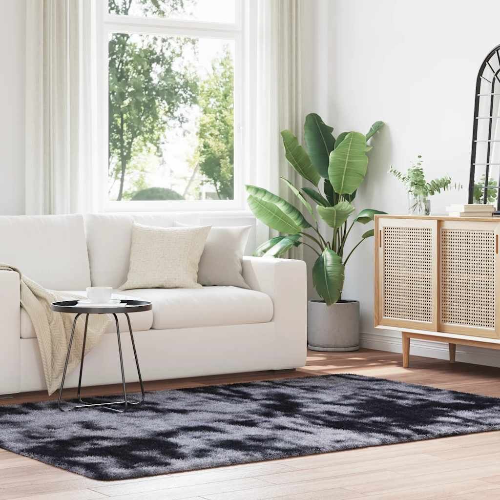 Vidaxl Alfombra De Pelo Largo Navarra Gris Oscuro 160x230 Cm Poliéster_1