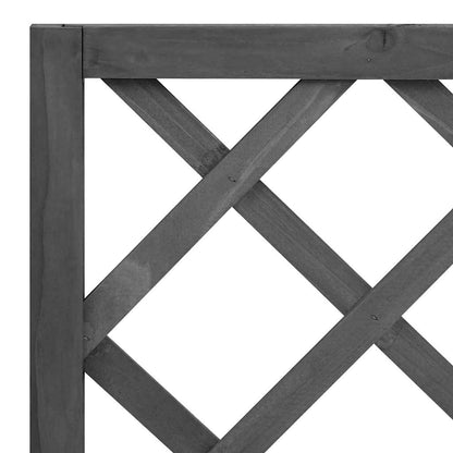 Jardinera Con Enrejado Negro 70x30x135 Cm Madera Maciza De Abeto_4