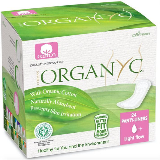 Protetores diários de bolso Organyc, pacote de 24 unidades, embalados individualmente