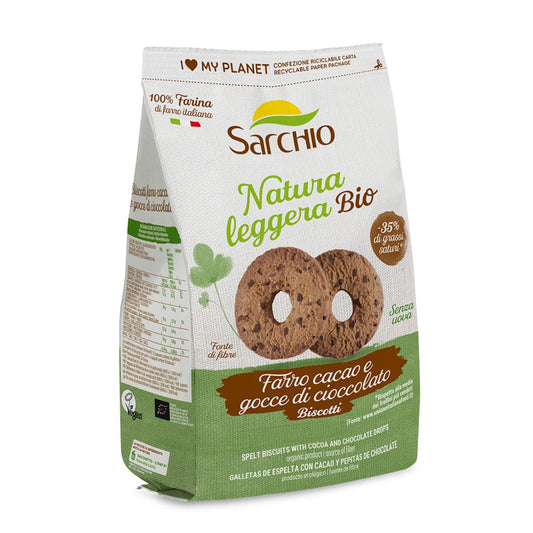 Bolachas de espelta com cacau e pepitas de chocolate biológico Sarchio 250 g
