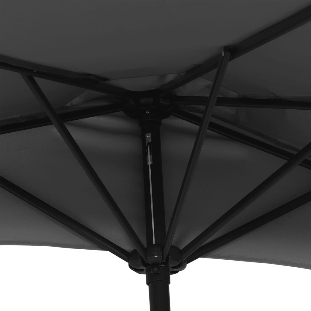 Vidaxl Sombrilla Balcón Semicircular Palo Aluminio Negro 270x144x222cm_4