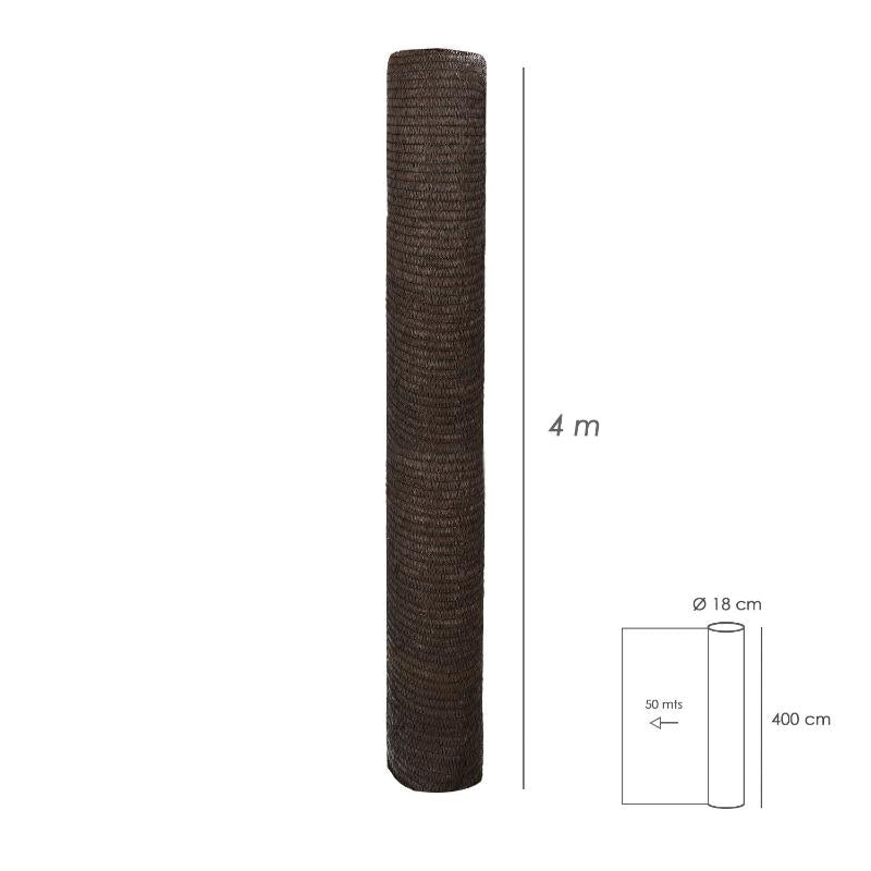 Malla Sombreo Rollo 4 X 50 Metros, Reduce Radiación, Protección Jardín Y Terraza, Regula Temperatura, Color Marrón_1