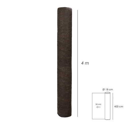 Malla Sombreo Rollo 4 X 50 Metros, Reduce Radiación, Protección Jardín Y Terraza, Regula Temperatura, Color Marrón_1