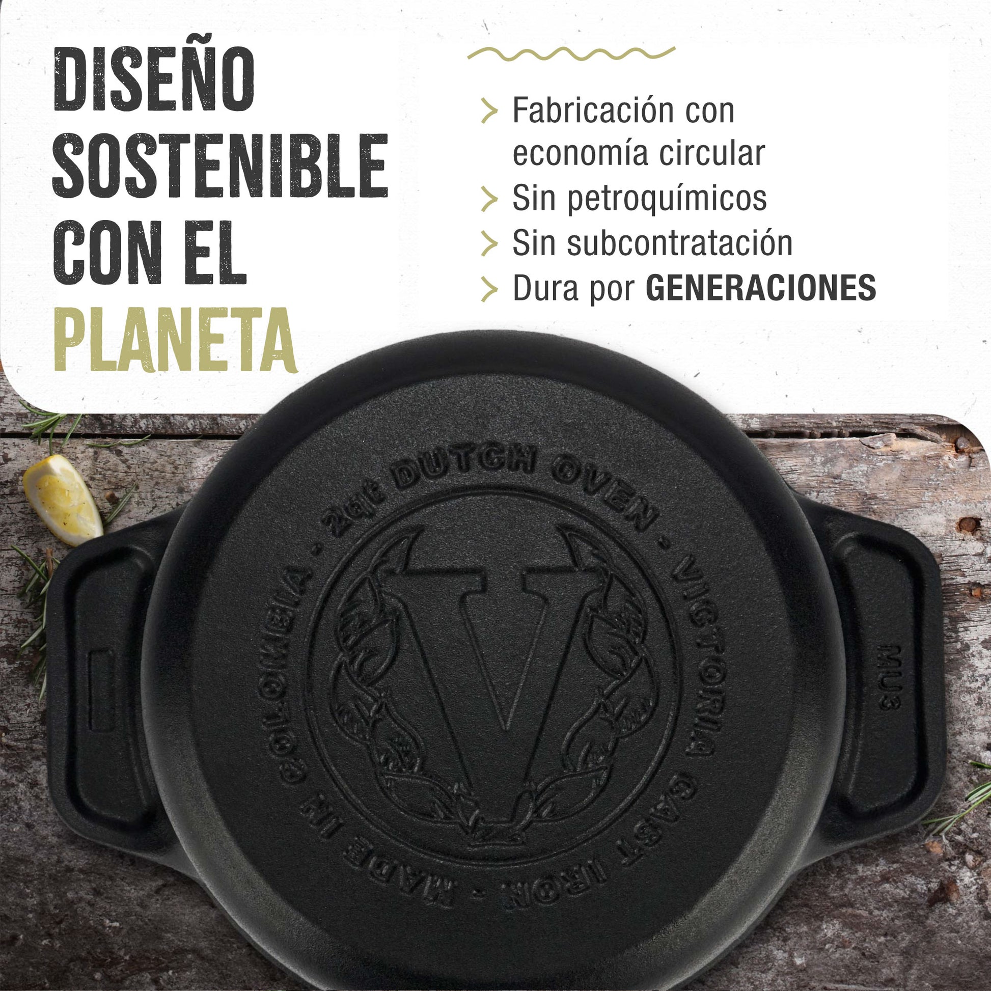 Victoria Horno Holandés Olla Inducción Hierro Fundido Curado 20cm, Cocotte 1,9l, Sin Ptfe Ni Pfoa, 31114, Negro_5