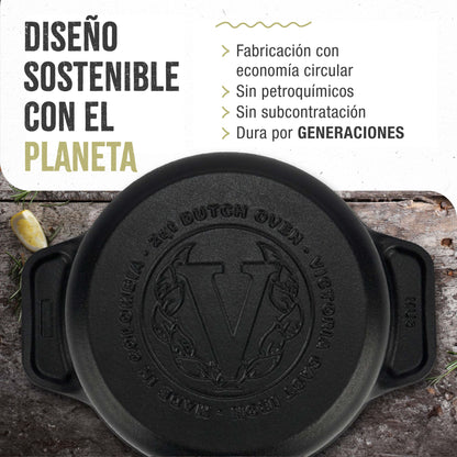 Victoria Horno Holandés Olla Inducción Hierro Fundido Curado 20cm, Cocotte 1,9l, Sin Ptfe Ni Pfoa, 31114, Negro_5