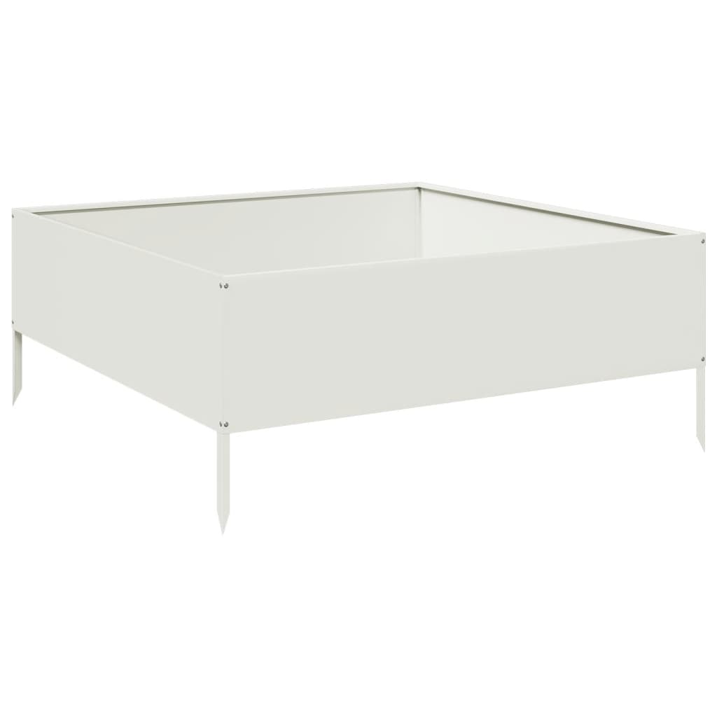 Arriate De Acero Blanco 100x100x25 Cm_5