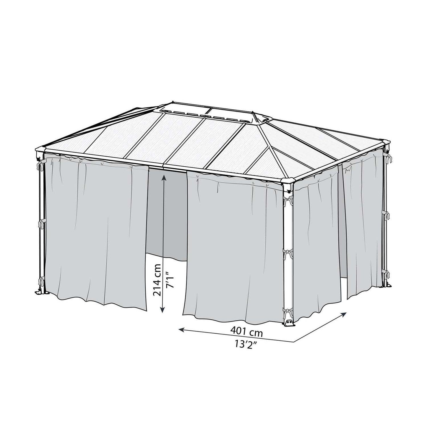 Conjunto de cortinas para gazebo gazebo Martinica 4300 Canopia da Palram
