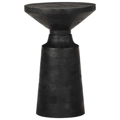 Mesa Auxiliar Madera Maciza De Mango Negra Ø33x50 Cm_0