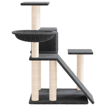 Rascador Para Gatos Con Postes De Sisal Gris Oscuro 82 Cm_3