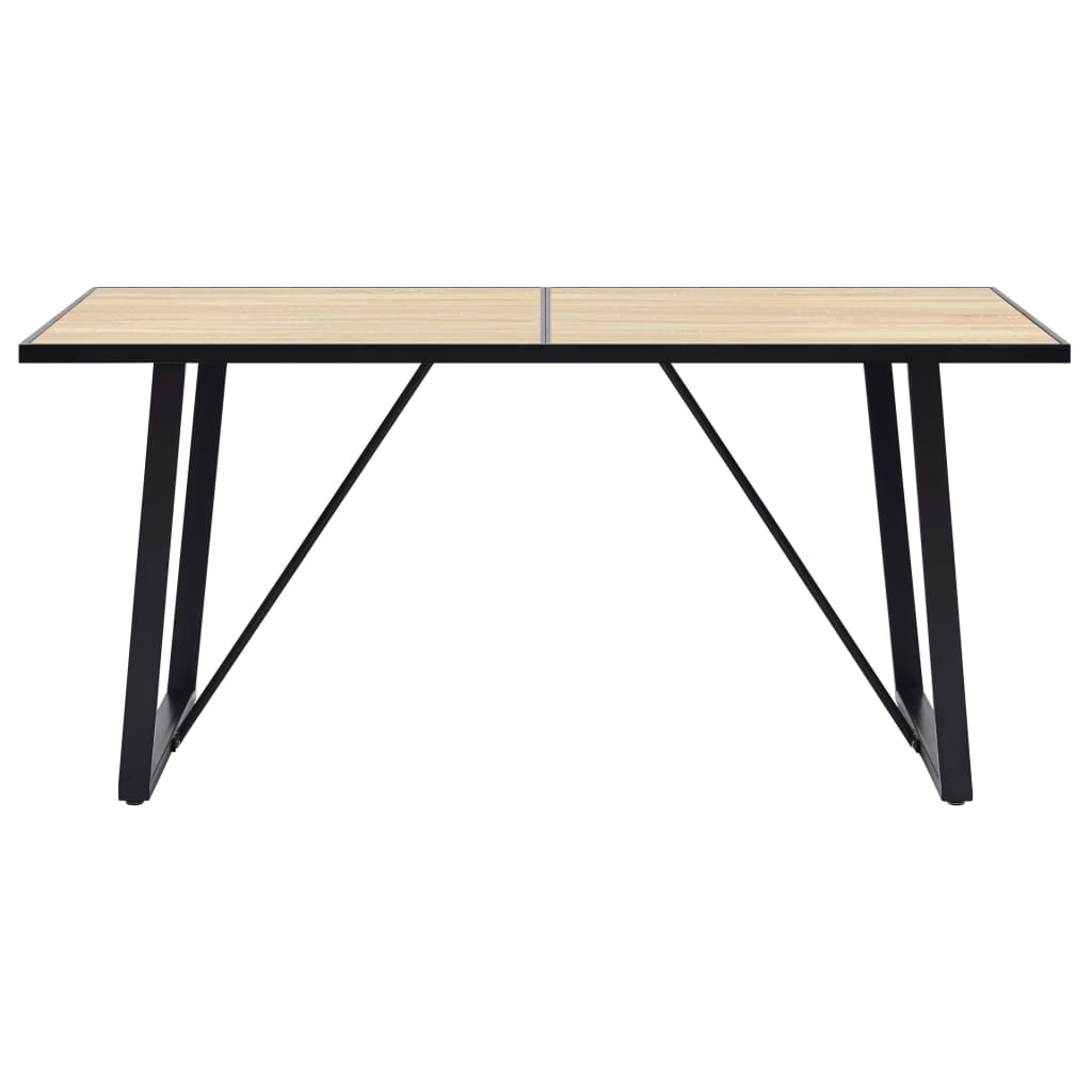 Mesa De Comedor De Mdf Color Roble 160x80x75 Cm_0
