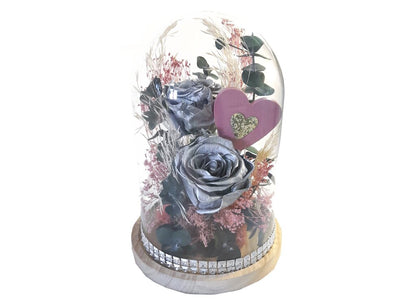 Cupula Cristal 2 Rosas 25x17 Cm_0