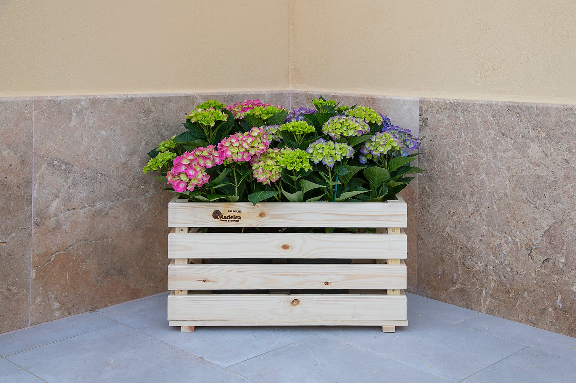 Caja De Fruta Decorativa De Madera Natural De 59 X 36,5 X 34 Cm_3