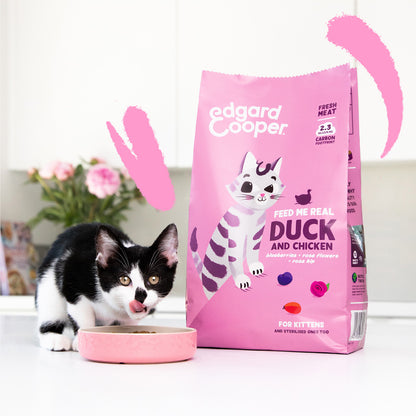 Edgard &amp; Cooper Fresh Duck and Chicken Ração para gatos gatinhos 2 kg