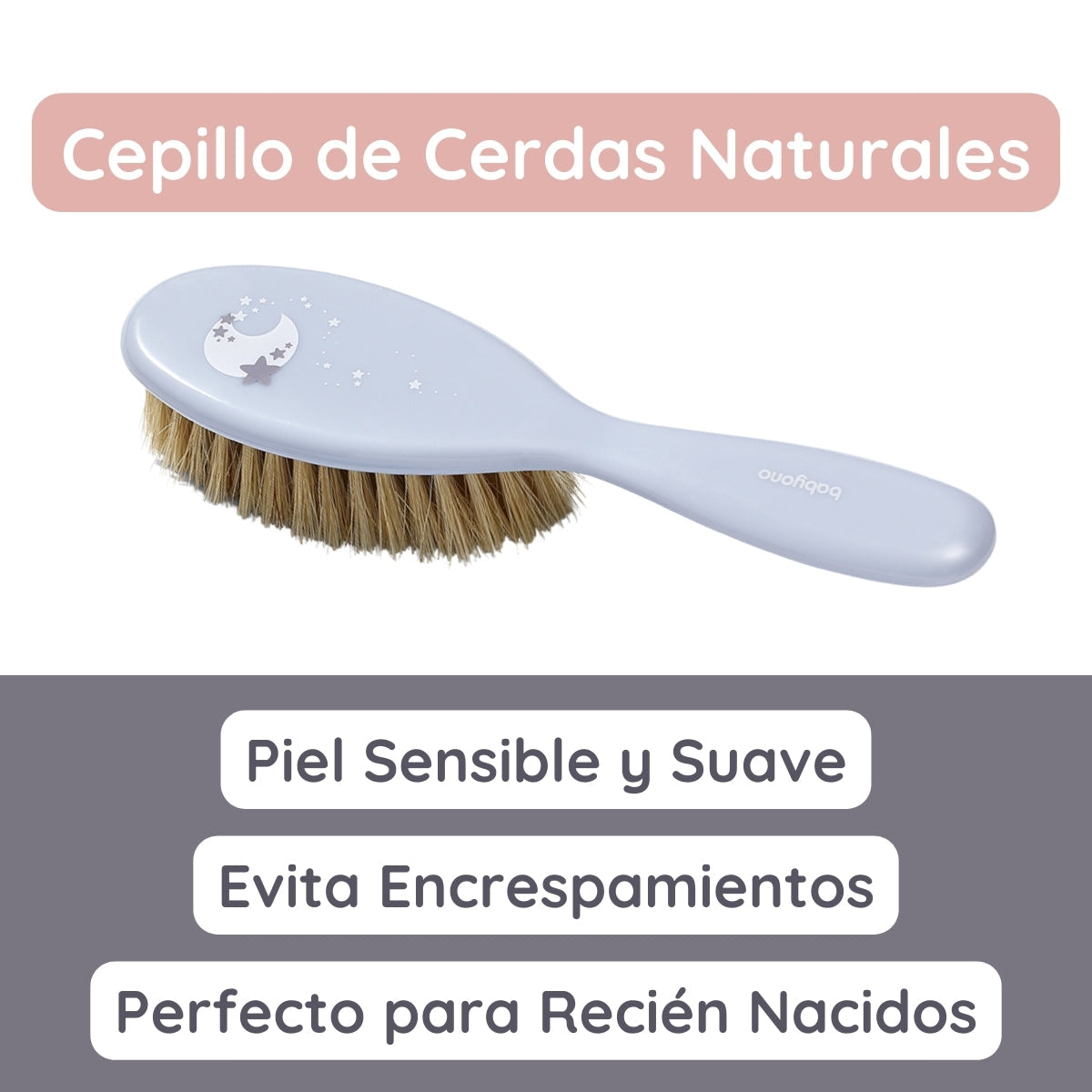 Babyono Set Cepillo Y Peine Con Cerdas Naturales Extra Suaves Menta_2