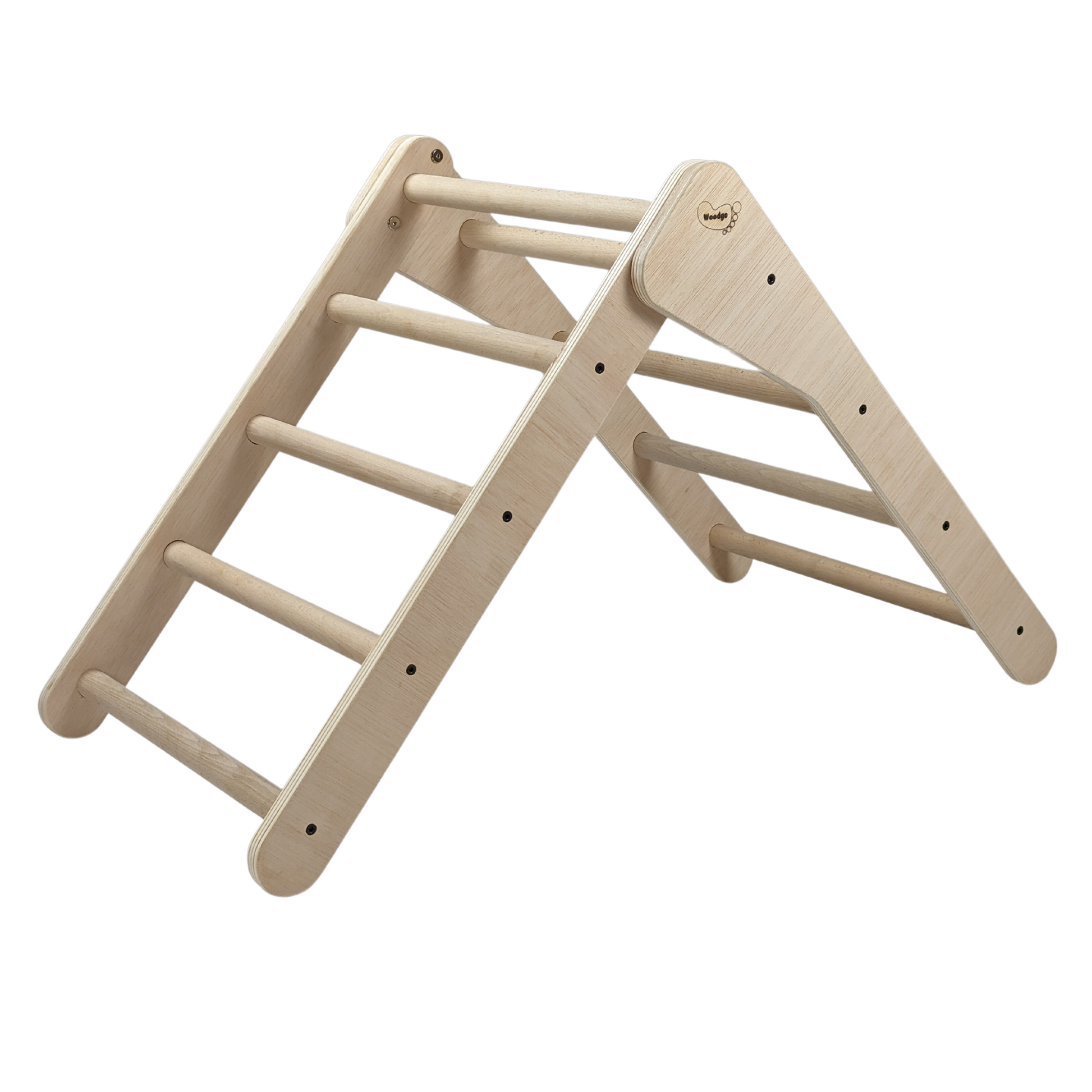 Triángulo De Aprendizaje Pikler Plegable Madera + Rampa Listones . Med: 70 X 50 X 60 Cm. Trcmrl0022. Woodgo._2