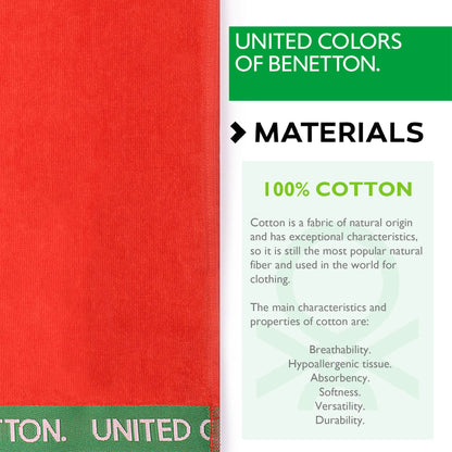 Toalla De Playa 90x160cm 380gsm Velour 100%algodon Rojo Casa Benetton