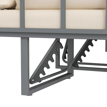 Outsunny Conjunto De Muebles Jardín Exterior Con 2 Sofás De 3 Plazas Gris_3