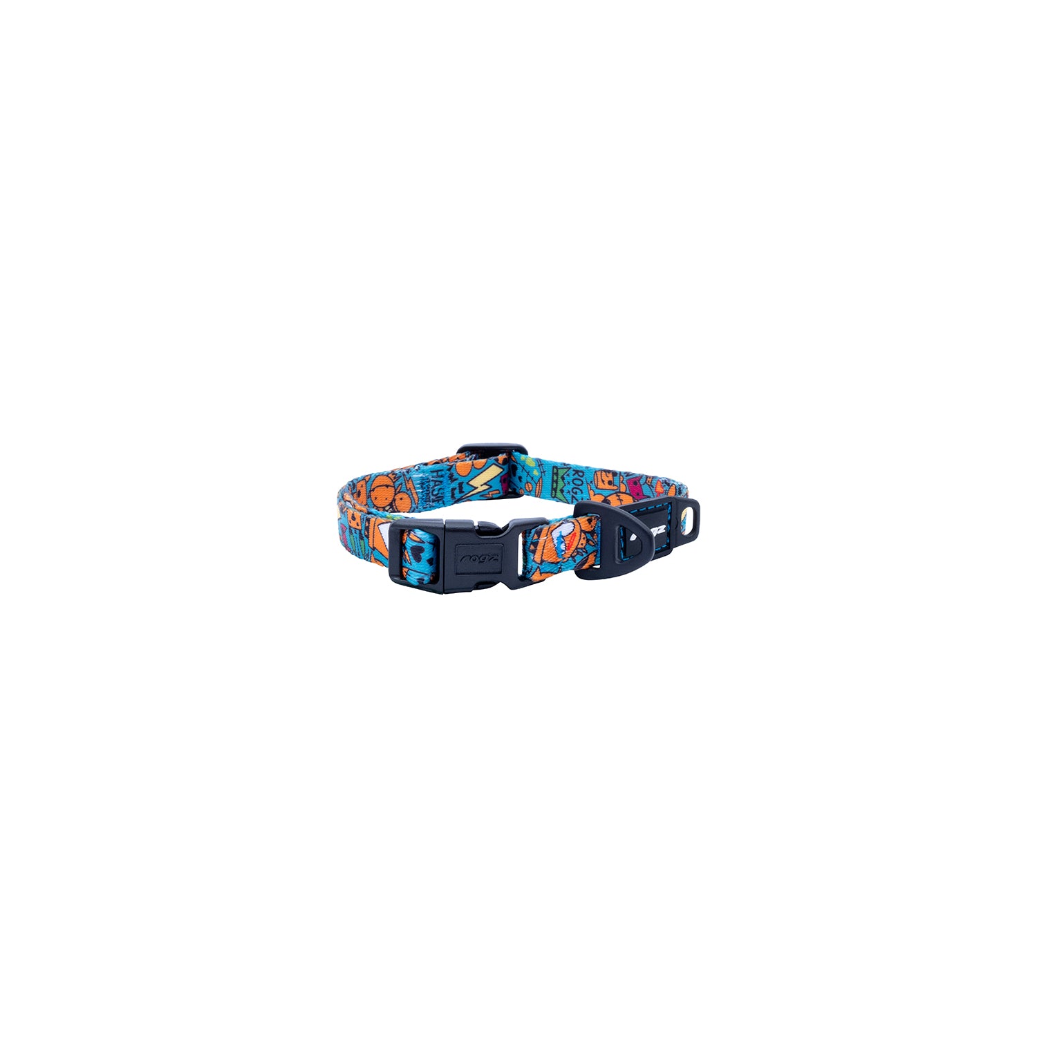 Collar Para Perro, Modelo Fusion De Rogz, Estampado Graffiti Azules. Talla L (21-40kg)_0