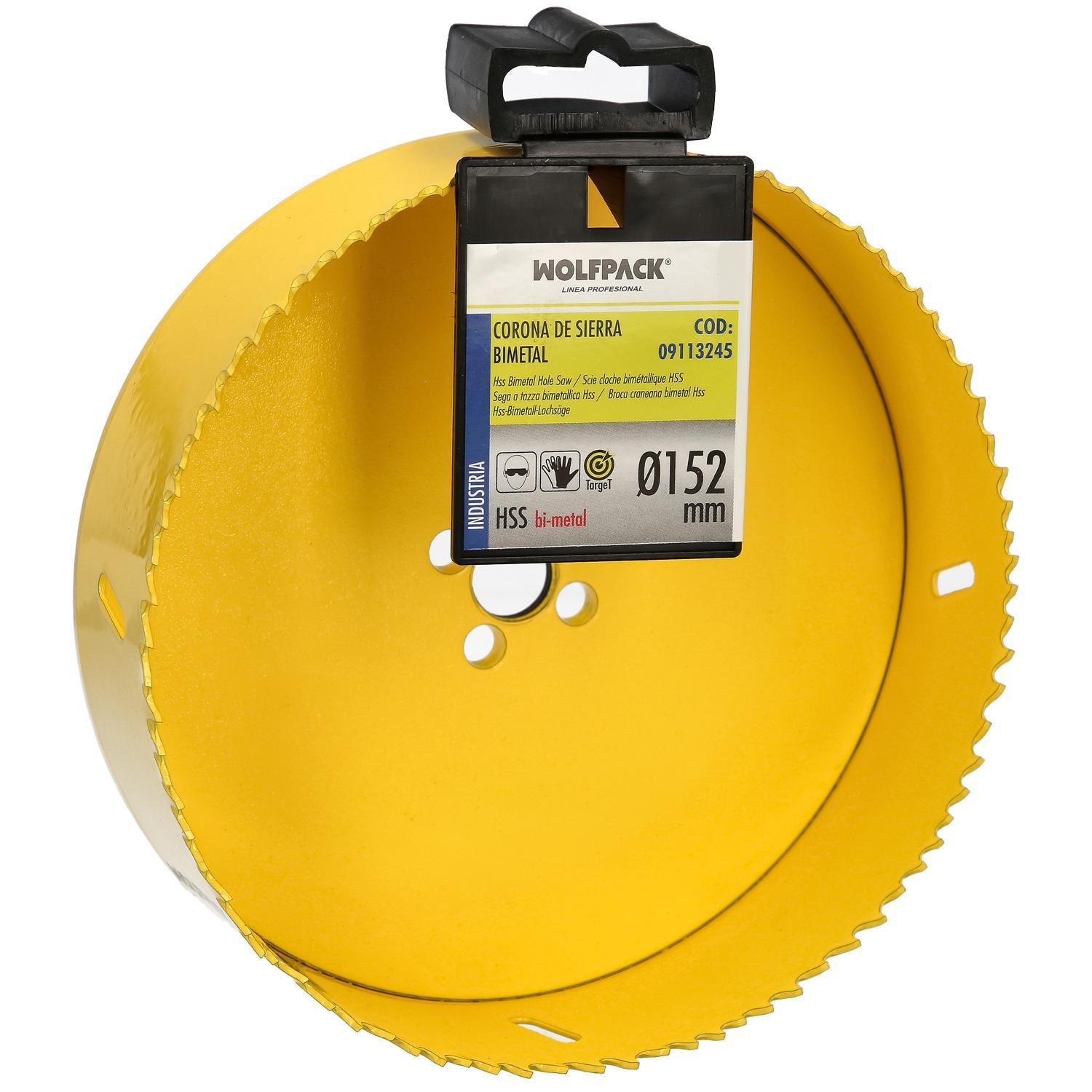 Corona Sierra Bimetal Ø 152 Mm. Templado Termico, Base Reforzada. Corona Madera, Broca Agujeros Madera, Acero, Hierro, Plasticos_0