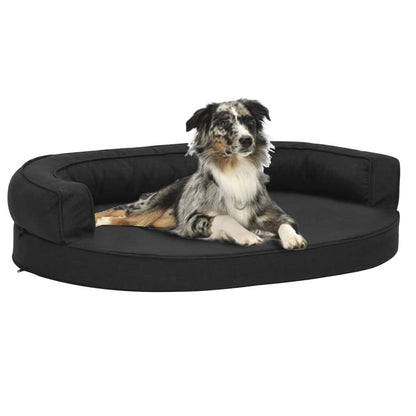 Vidaxl Colchón De Cama De Perro Ergonómico Aspecto Lino Negro 75x53cm_1