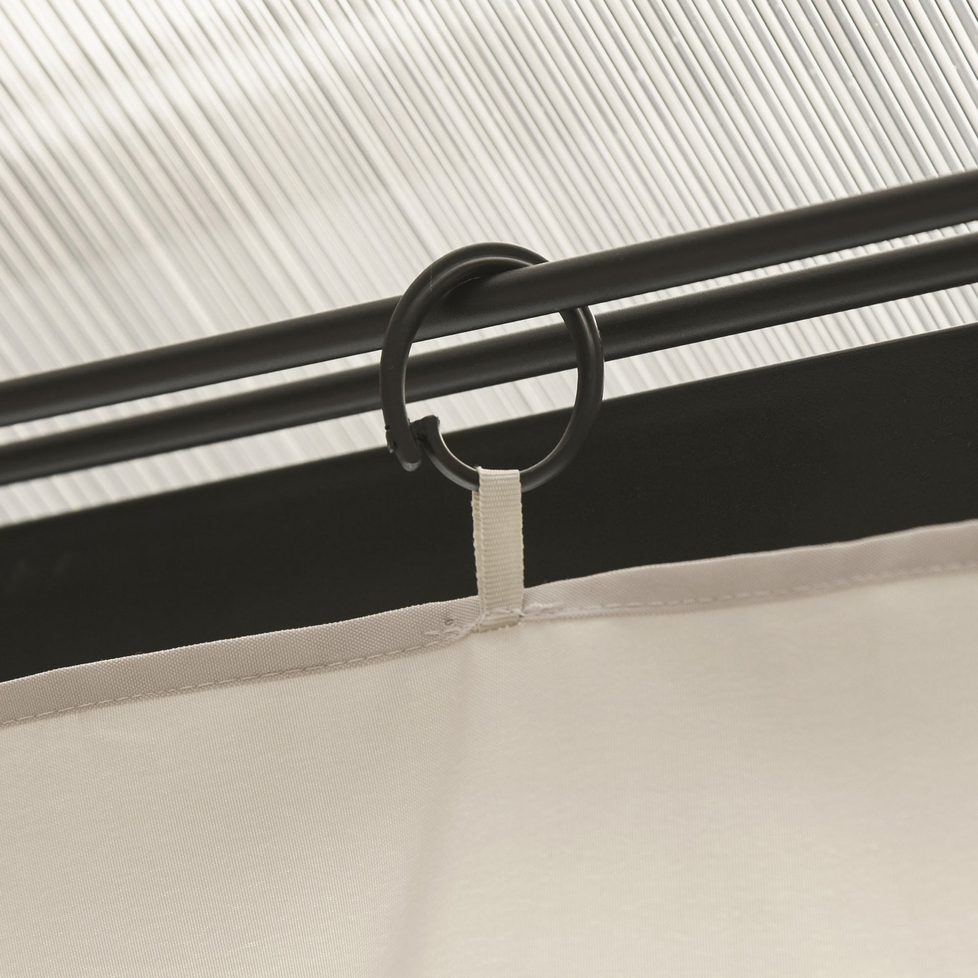 Outsunny 4 Paredes Laterales Para Cenador 302x205 Cm Con 40 Ganchos Y Anillos_3