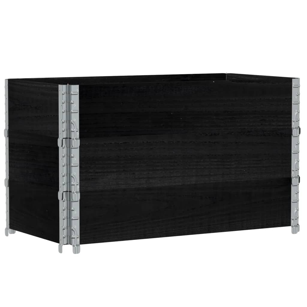 Jardinera De Madera Maciza De Pino Negro 100x50 Cm_0
