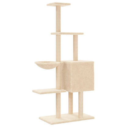 Vidaxl Rascador Para Gatos Con Postes De Sisal Color Crema 145 Cm_5