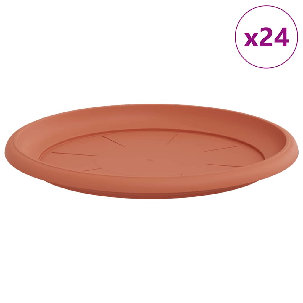 Bandeja Redonda Para Flores 24 Uds. Rojo Ladrillo Ø 27 X 2,5 Cm_0
