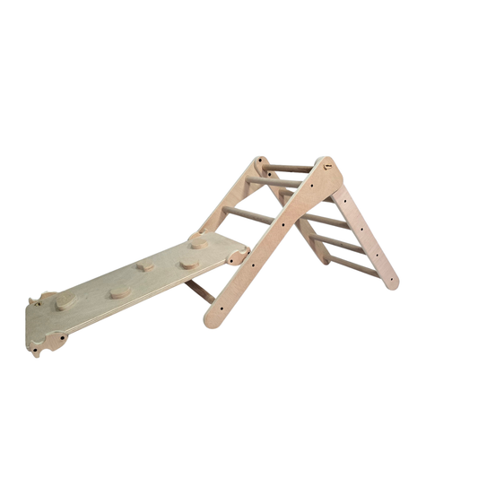 Triángulo Pikler + Rampa de escalada. Talla mediana. Acabado natural_0