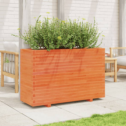 Jardinera Madera Maciza De Pino Marrón Cera 110x40x72 Cm_2