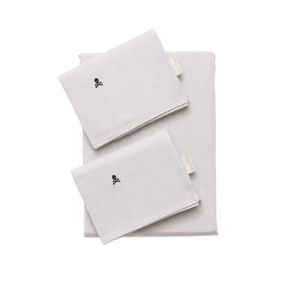 Set Cama Waffle (funda Nordica 260x240cm + 2 Fundas Almohada  50x105cm) 100% Algodón 144gsm Gris Cierre De Botone Shaze Scalpers Home