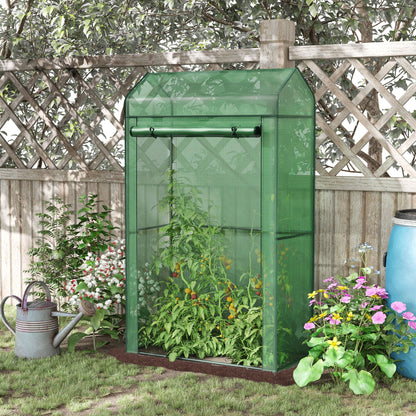 Outsunny Invernadero Jardín Con Puerta Enrollable Cultivos Plantas 100x51x170 Cm_1