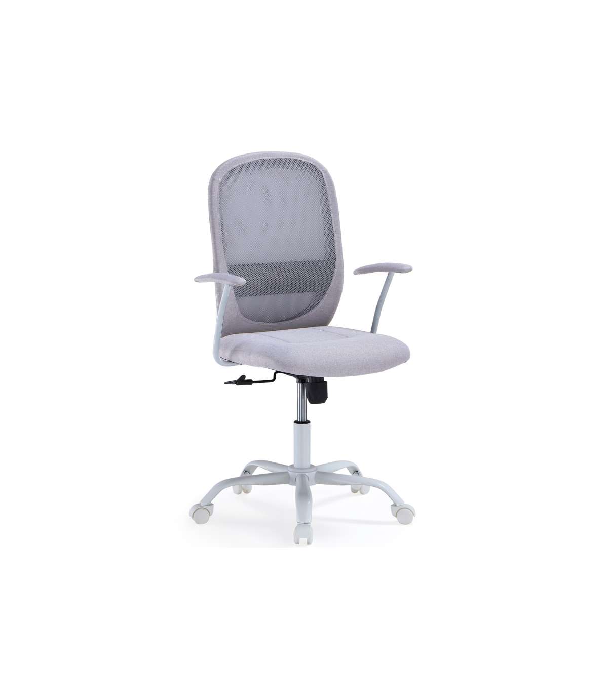 Sillón Despacho Giratorio Maggie Tapizada En Tejido Gris Pearl, 64cm(ancho) 98/110cm(altu_1