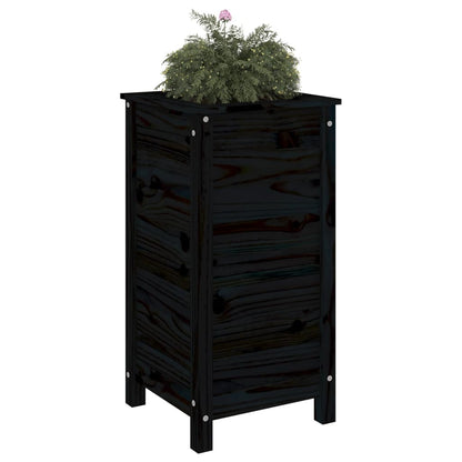 Jardinera Madera Maciza De Pino Negro 40x40x78 Cm_2