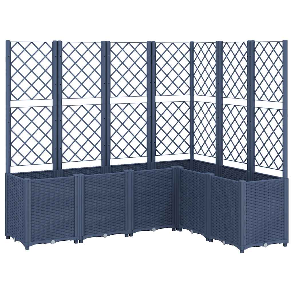 Jardinera Con Enrejado Pp Azul Gris 160x120x140 Cm_0