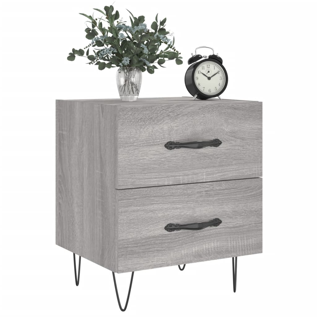 Mesitas Noche 2 Uds Madera Ingeniería Gris Sonoma 40x35x47,5 Cm_2