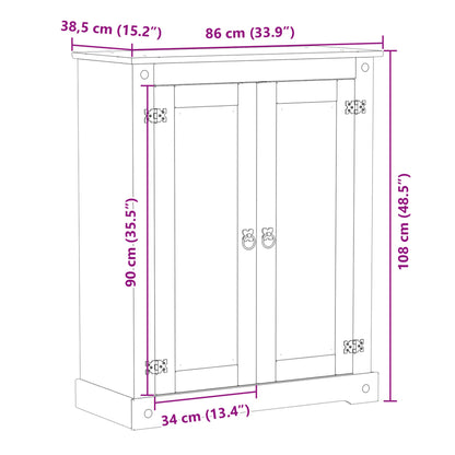 Mueble Zapatero Corona Madera Maciza De Pino 86x38,5x108 Cm / Vetonek_4