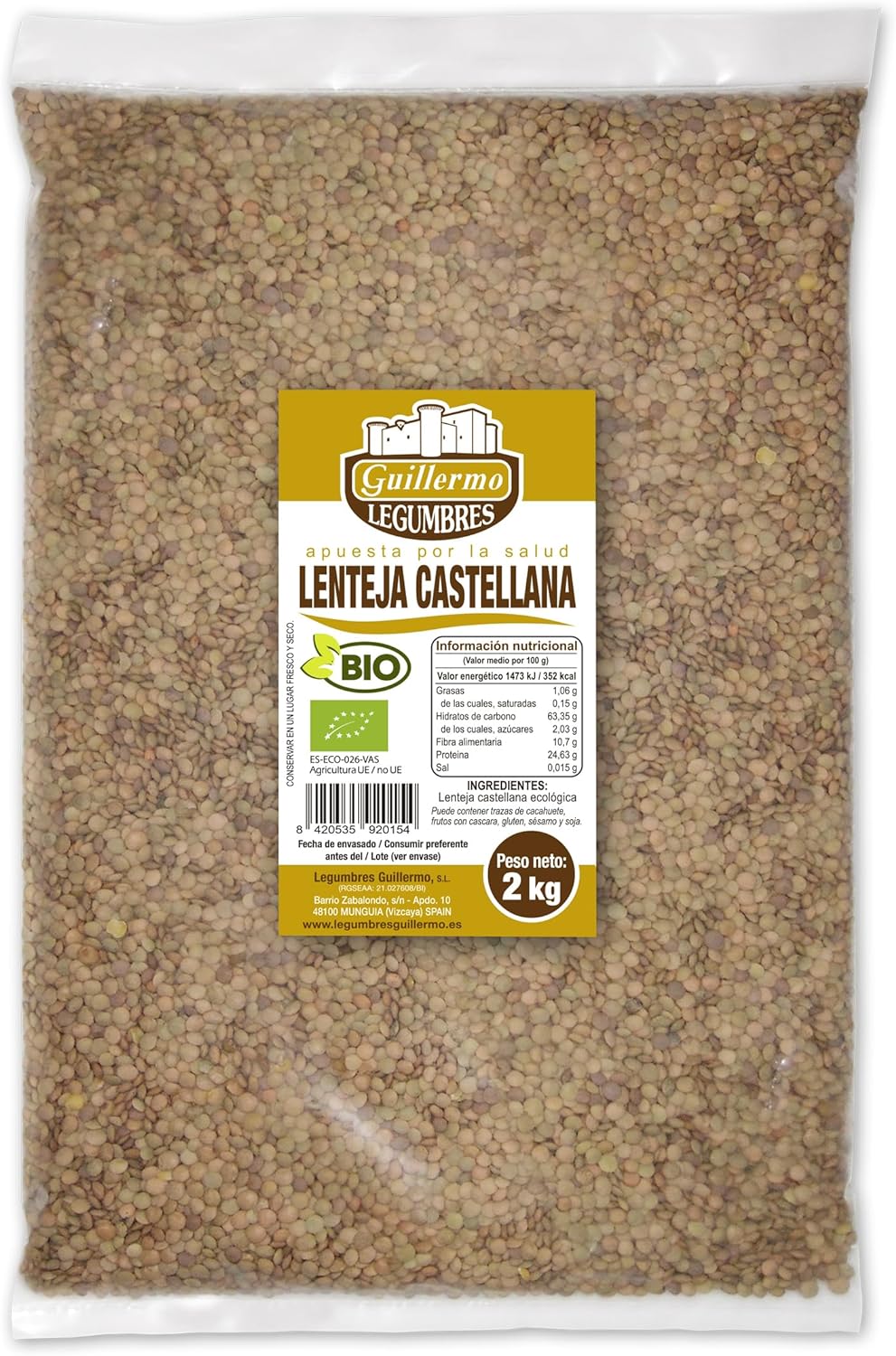 Lenteja Castellana Bio - 2 Kg, Bolsa_0