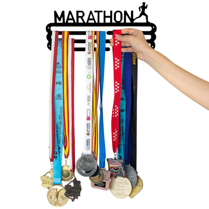 Medallero Maratón Gris Well Home Para 15 Medallas - Regalo Moderno Para Runners_2