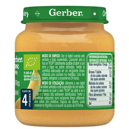 Puré de fruta biológico Gerber com pêra e banana, 125g