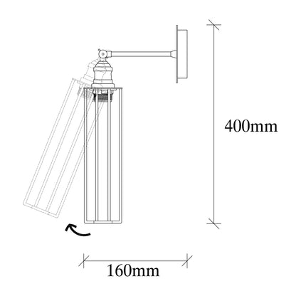 Aplique De Pared, Metal , Negro, 8x16x40, Casquillo E 27 Max 40 W