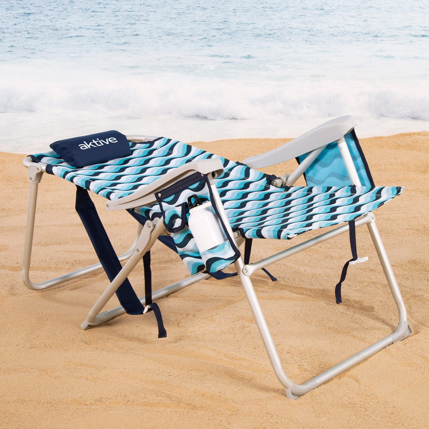 Aktive Pack 2 Sillas De Playa Xl Plegables De Aluminio 5 Posiciones Con Asas Mochila Aruba_2